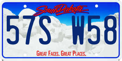 SD license plate 57SW58