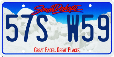 SD license plate 57SW59