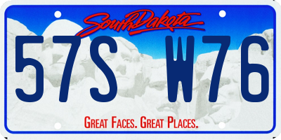SD license plate 57SW76