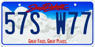 SD license plate 57SW77