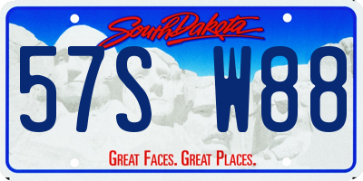 SD license plate 57SW88