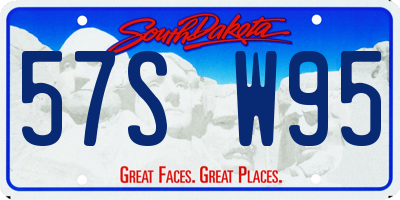 SD license plate 57SW95