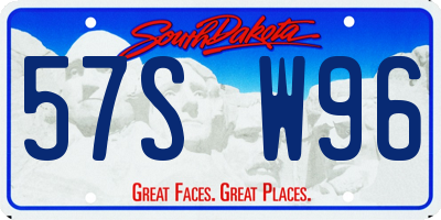 SD license plate 57SW96