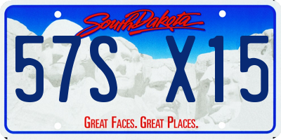 SD license plate 57SX15