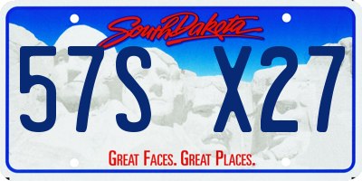 SD license plate 57SX27
