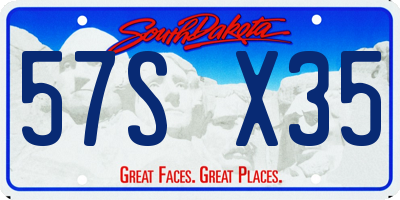 SD license plate 57SX35
