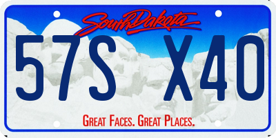 SD license plate 57SX40