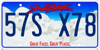 SD license plate 57SX78