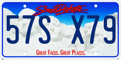 SD license plate 57SX79