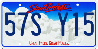 SD license plate 57SY15