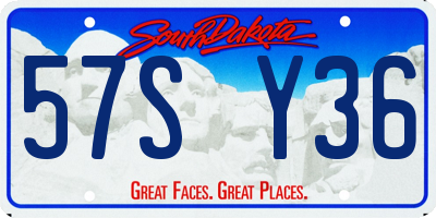 SD license plate 57SY36