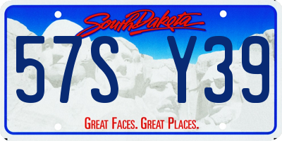 SD license plate 57SY39