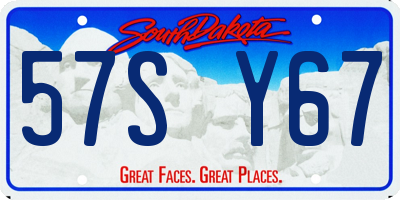 SD license plate 57SY67