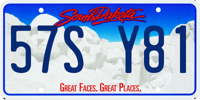 SD license plate 57SY81