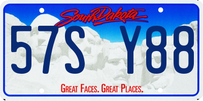 SD license plate 57SY88