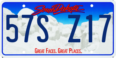 SD license plate 57SZ17