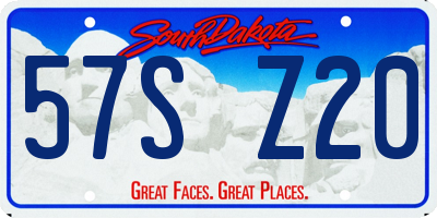 SD license plate 57SZ20