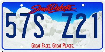 SD license plate 57SZ21
