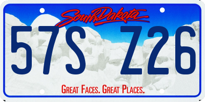 SD license plate 57SZ26