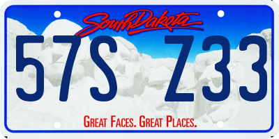 SD license plate 57SZ33