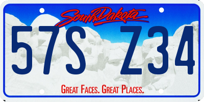 SD license plate 57SZ34