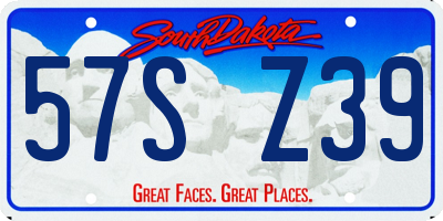 SD license plate 57SZ39