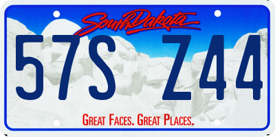 SD license plate 57SZ44