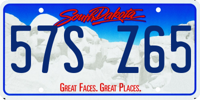 SD license plate 57SZ65