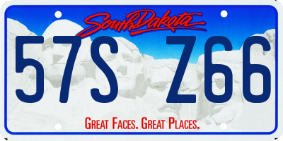 SD license plate 57SZ66