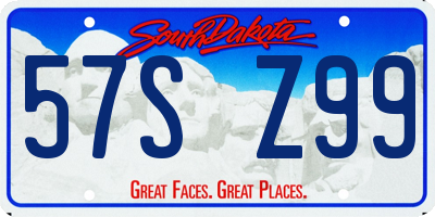 SD license plate 57SZ99