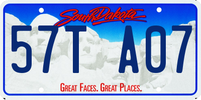SD license plate 57TA07