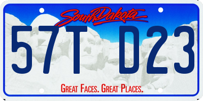 SD license plate 57TD23