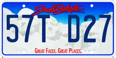 SD license plate 57TD27