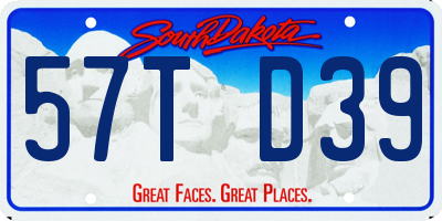 SD license plate 57TD39