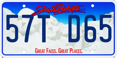 SD license plate 57TD65