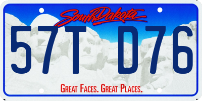 SD license plate 57TD76