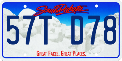 SD license plate 57TD78