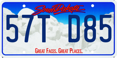 SD license plate 57TD85