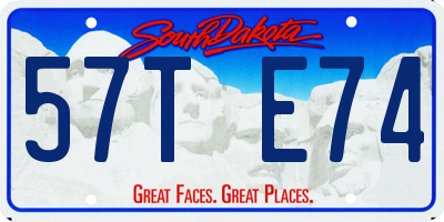 SD license plate 57TE74