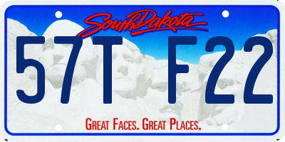 SD license plate 57TF22