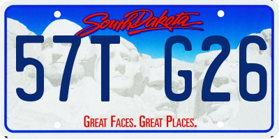 SD license plate 57TG26