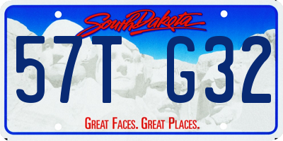 SD license plate 57TG32