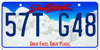 SD license plate 57TG48