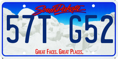 SD license plate 57TG52