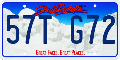 SD license plate 57TG72