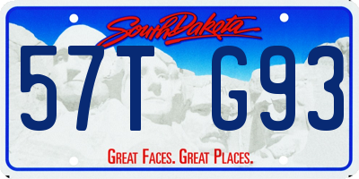 SD license plate 57TG93