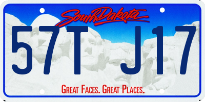 SD license plate 57TJ17
