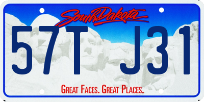 SD license plate 57TJ31