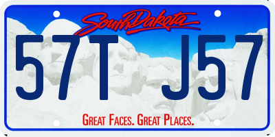 SD license plate 57TJ57
