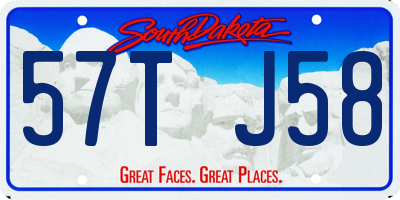 SD license plate 57TJ58